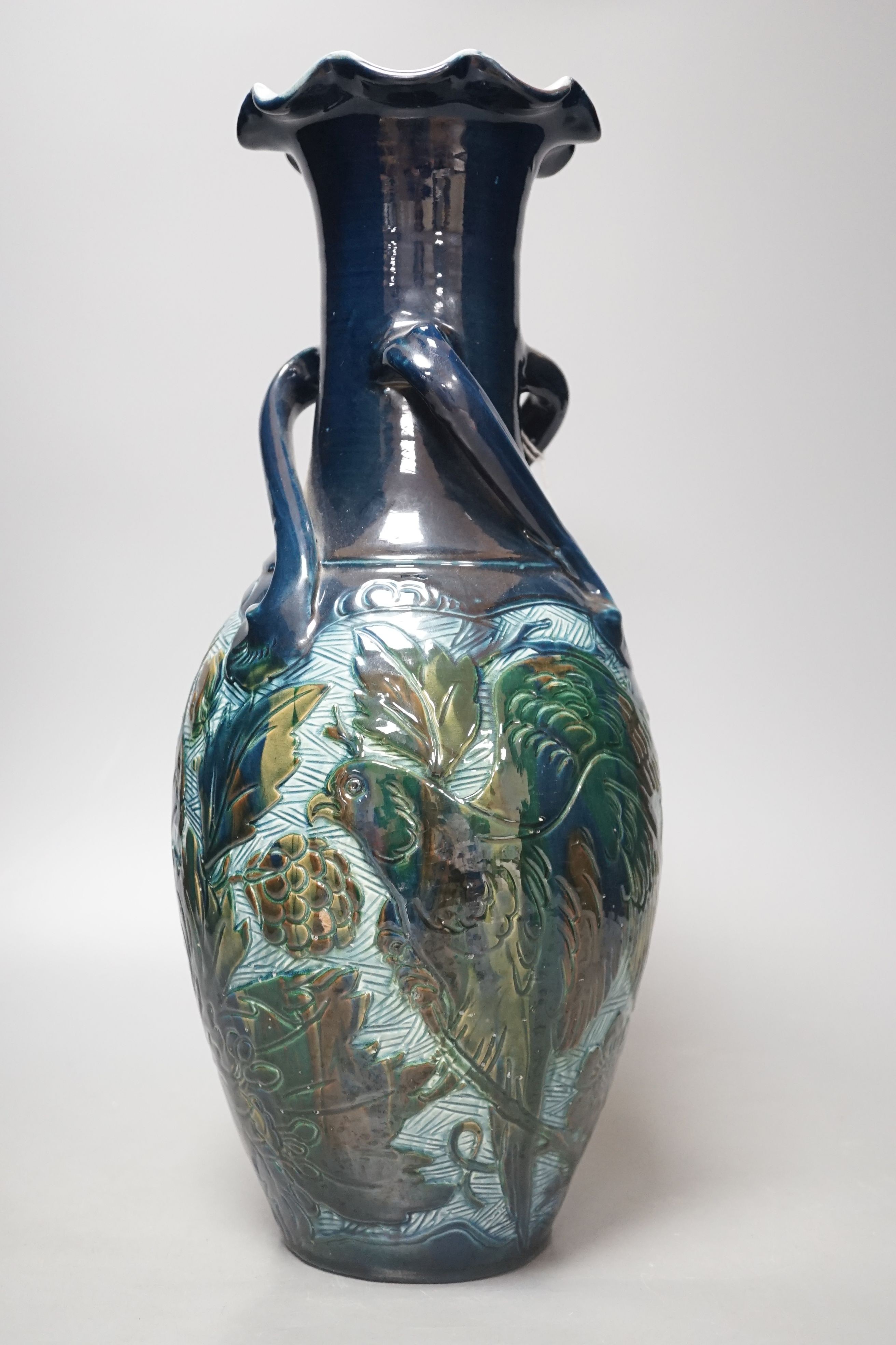 A Lauder Barum pottery ‘bird’ vase, 39cm